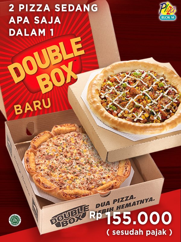 Plaza Blok M on Twitter "Double Box Baru, 2 Pizza sedang apa saja dalam 1 box hanya 155 ribu