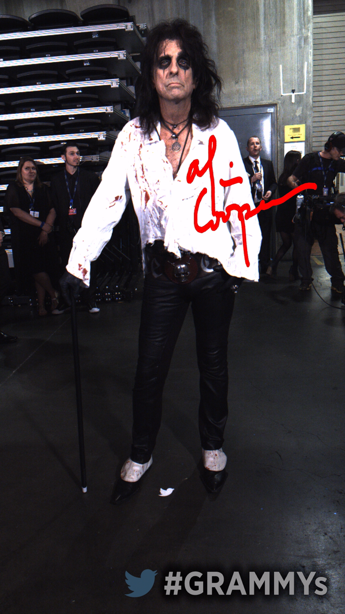 RecordingAcad's tweet photo. Backstage at #GRAMMYs with @RealAliceCooper https://t.co/C9AjA2hYSI https://t.co/CILAHgMjLO