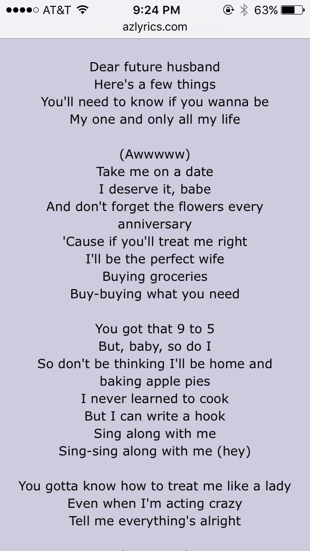 Dear Future Husband Meghan Trainor Lyrics
