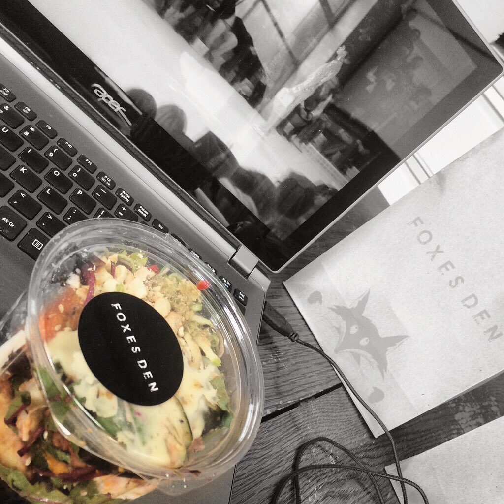theexampleau's tweet photo. Lunch with Chanel and salad from a den of foxes 🕶 #melbourne #lunchbreak https://t.co/wEzmbbA6fJ