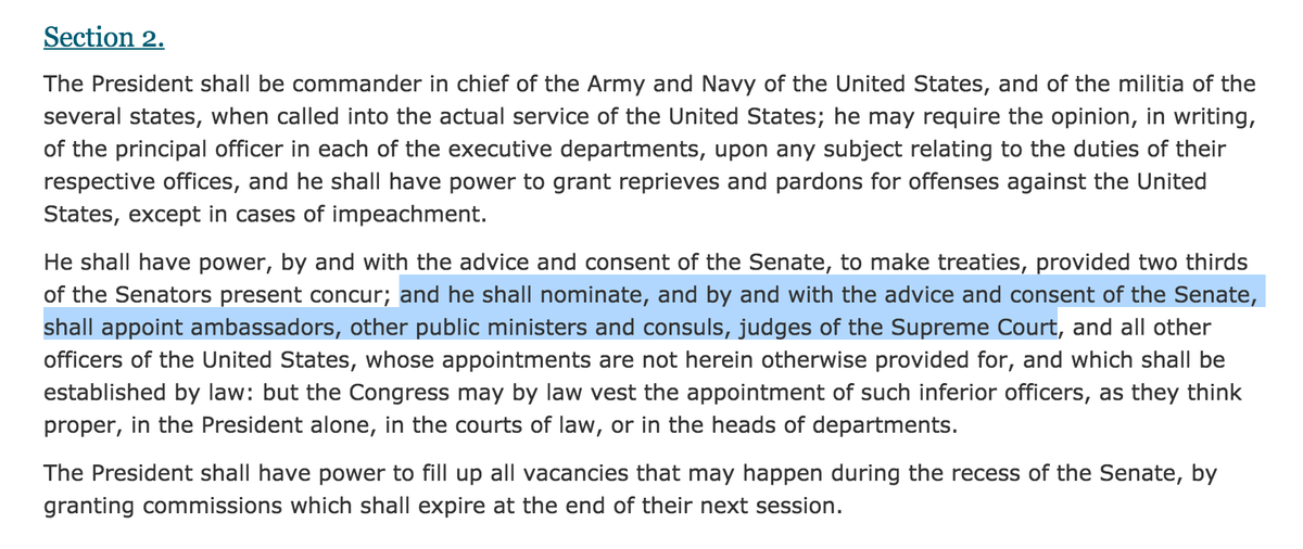 Hillary Clinton (@hillaryclinton) on Twitter photo 1 Until Jan. 20, 2017, it's <a href="/POTUS/">President Donald J. Trump</a>' job to nominate Supreme Court justices—it's right there in the Constitution. -H 1 Until Jan. 20, 2017, it's <a href="/POTUS/">President Donald J. Trump</a>' job to nominate Supreme Court justices—it's right there in the Constitution. -H