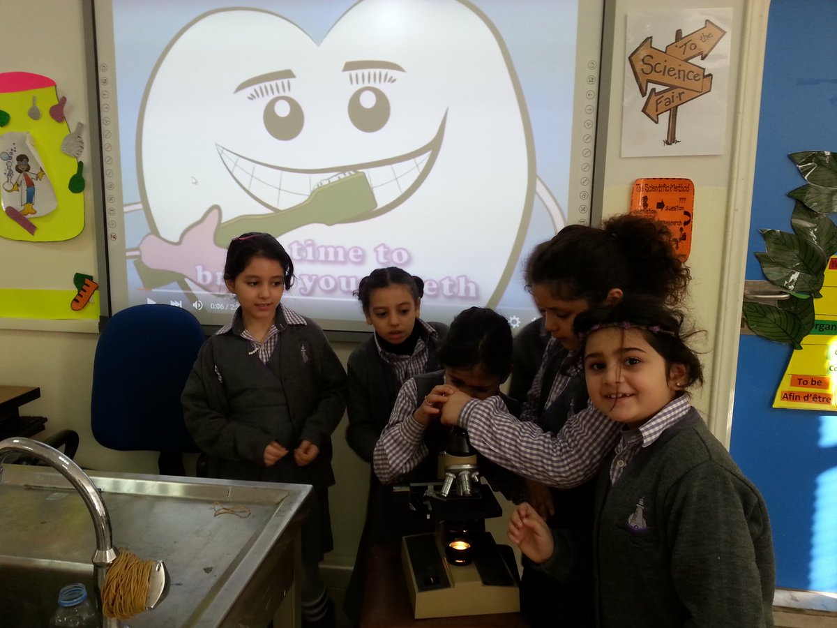 Grade 2 learners discovering germs #healthy,clean body away from germs @DawhaHighSchool