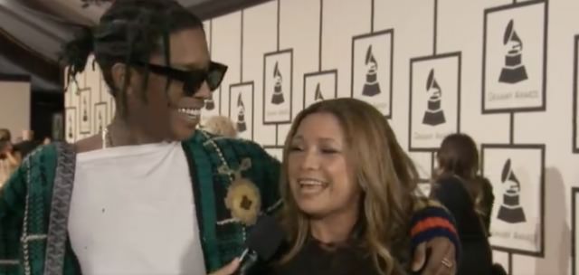 thefader's tweet image. .@asvpxrocky's date to the #GRAMMYs was Yams' mom. thefader.com/2016/02/15/asa…