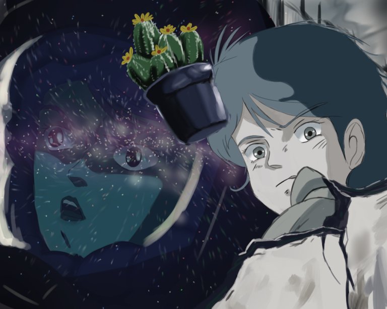 村井ニボシ A Twitter Zガンダム34話 宇宙が呼ぶ声 煮え切らないクワトロの態度に愛想を尽かしたレコアは 宇宙に惹かれてエゥーゴを離反する カミーユに殴られたクワトロはサボテンを気にする 意味がわからない 絵はレコアと花をつけているサボテン