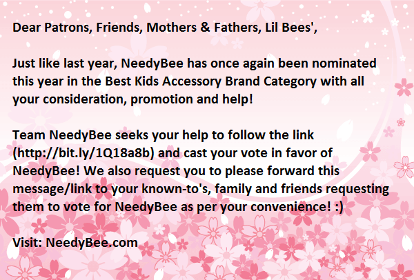 NeedyBeeKids's tweet photo. Team NeedyBee seeks your help to follow the link (https://t.co/ZVotEmzB24) and cast your vote in favor of #NeedyBee! https://t.co/D8CE77ruHK