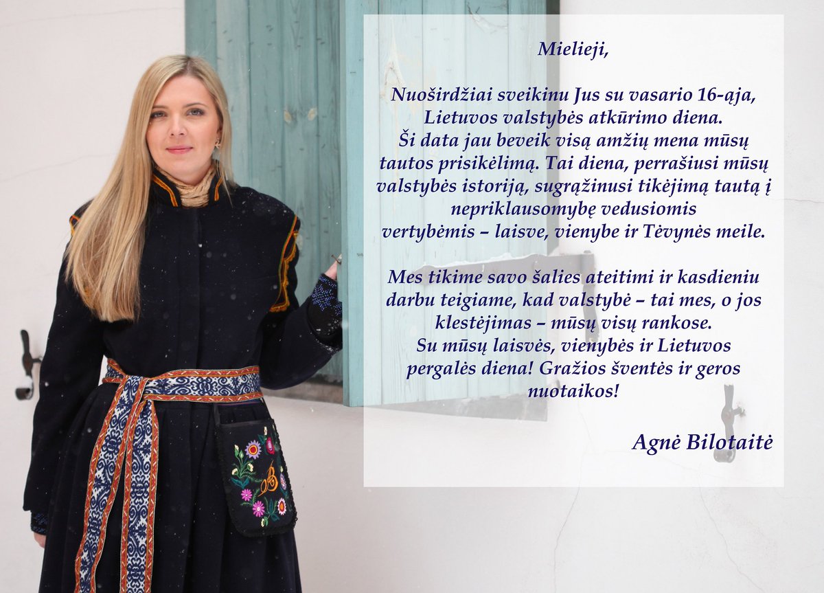 Sveikinu su Lietuvos valstybės atkūrimo diena!