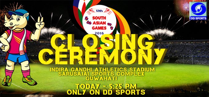 ddsportschannel's tweet photo. Don't miss it !!! 
Closing Ceremony of @OCSAG2016 LIVE Today at 5:25 pm only on DD Sports https://t.co/Bo88PHskq6