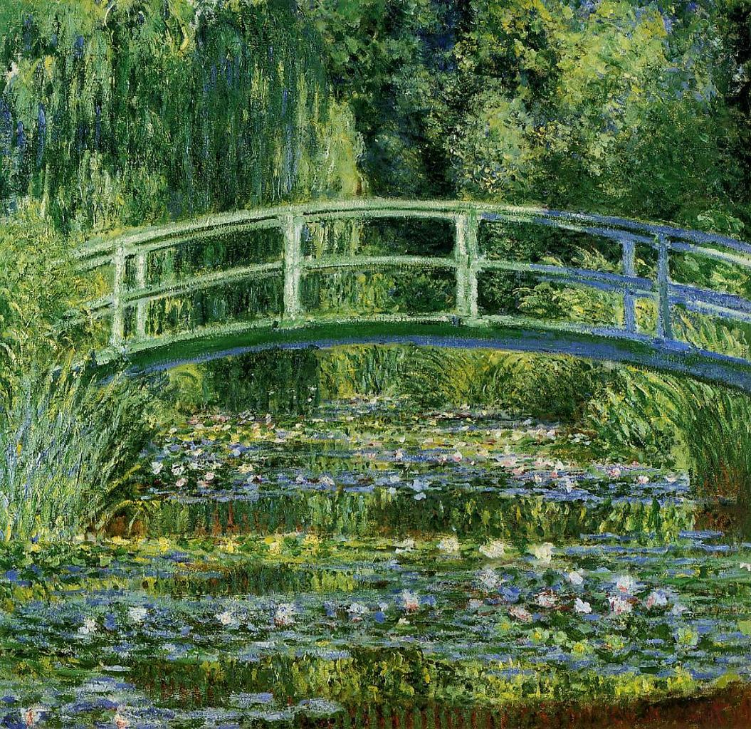 We love Claude Monet's 'The Japanese Bridge (The Water-Lily Pond)', 1897.