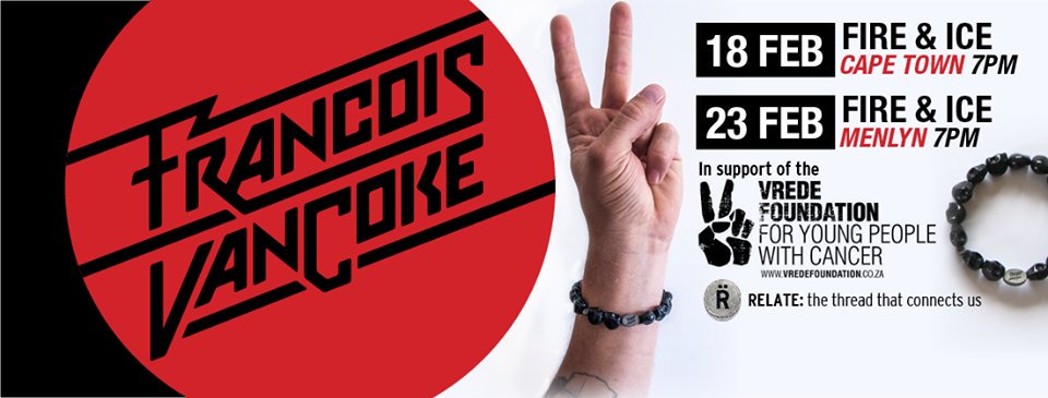 Join us at <a href="/FireandIceCT/">PH Fire & Ice! CT</a> &amp; <a href="/FireandIceME/">PH Fire & Ice! Menlyn</a> for a free acoustic show by <a href="/FrancoisVanCoke/">Francois van Coke</a> in aid of <a href="/VredeFoundation/">Vrede Foundation</a>.