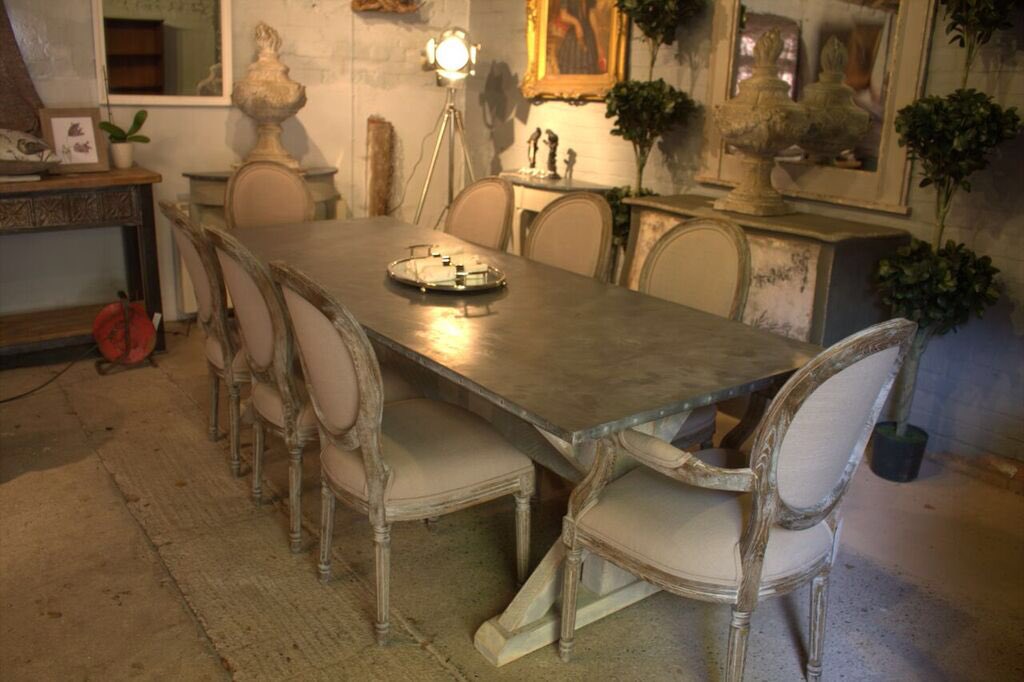 princessdove's tweet image. Zinc bespoke tables with French chairs @ Dove &amp;amp; Grey doveandgrey.co.uk 🌟#zinc #frenchchairs