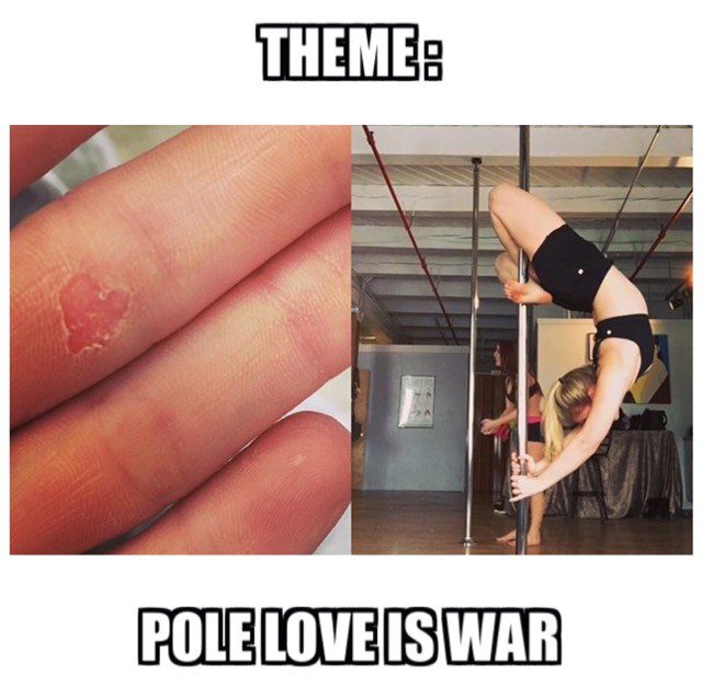 PoleDanceNation's tweet photo. Pole Love Is War: Feb Theme. Submit photos of your #PoleBruises aka #PoleKisses. We're… https://t.co/Dj7jhoARCS https://t.co/sQ91nCFawh