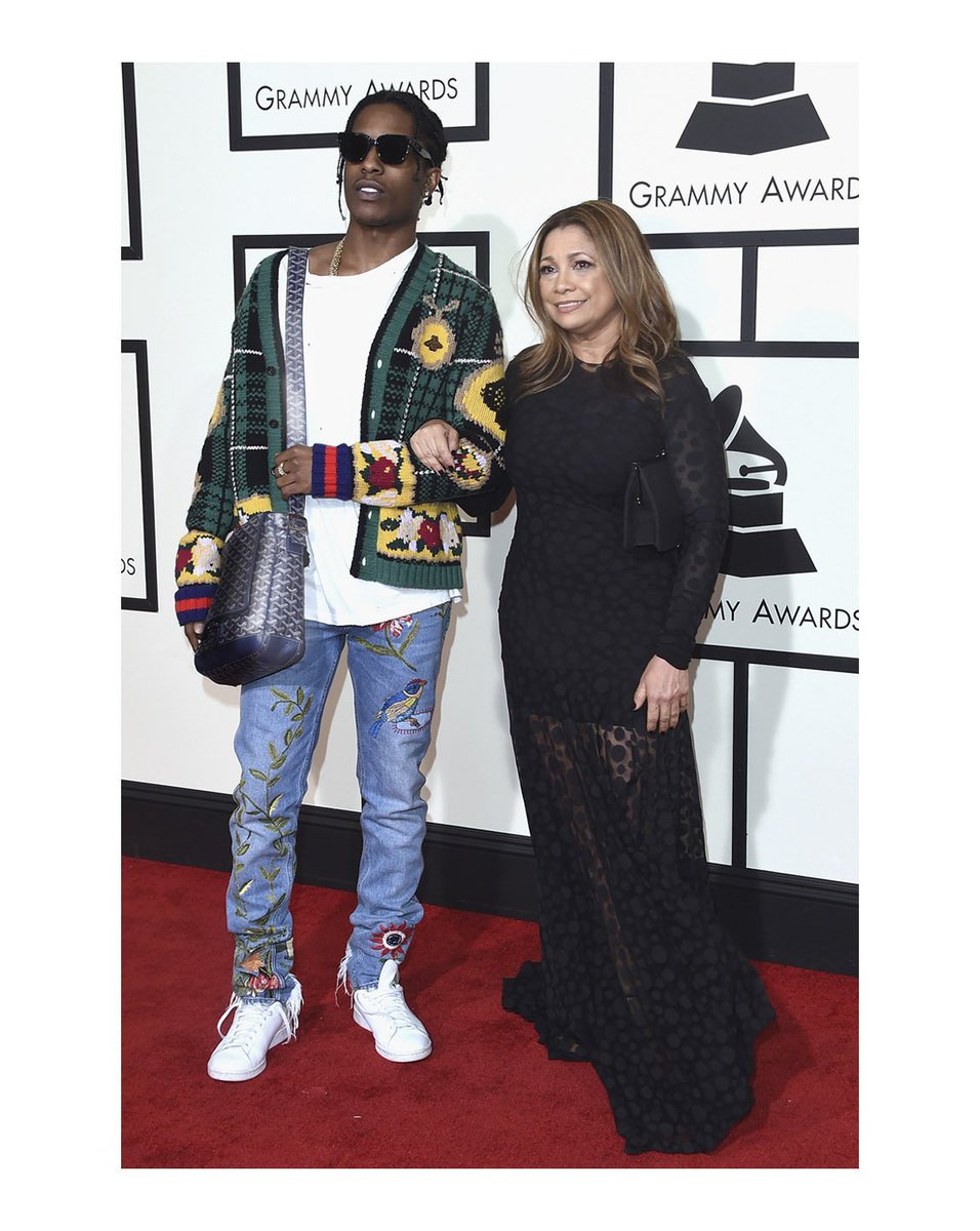gucci on X: A$AP Rocky wore a #GucciPreFall16 embroidered knit and jeans  to the 58th annual #GRAMMYS awards.  / X