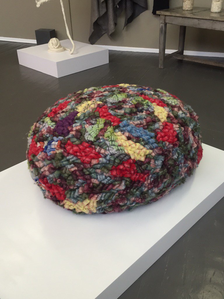 #StudioMohair installation -
Ottoman made from <a href="/Hinterveld/">Hinterveld Mohair</a> off-cuts