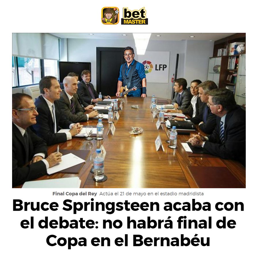 betmasterapp's tweet image. No habra final de copa en el #bernabeu: #BruceSpringsteen se pide el campo #finaldecopa #CopaDelRey #fcbarcelna