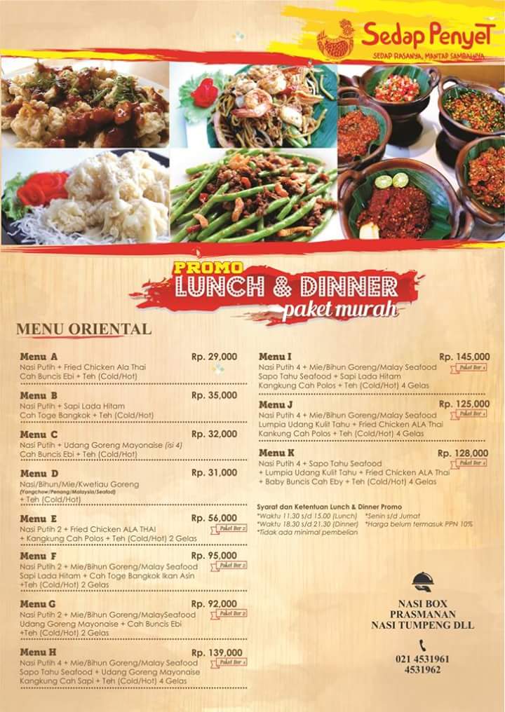 SedapPenyet's tweet photo. Nikmati Promo Lunch Dinner kami yang pasti Murah Kenyang Enak😊 . Hanya di Sedap Penyet Boulevard https://t.co/mICMEYLs1z