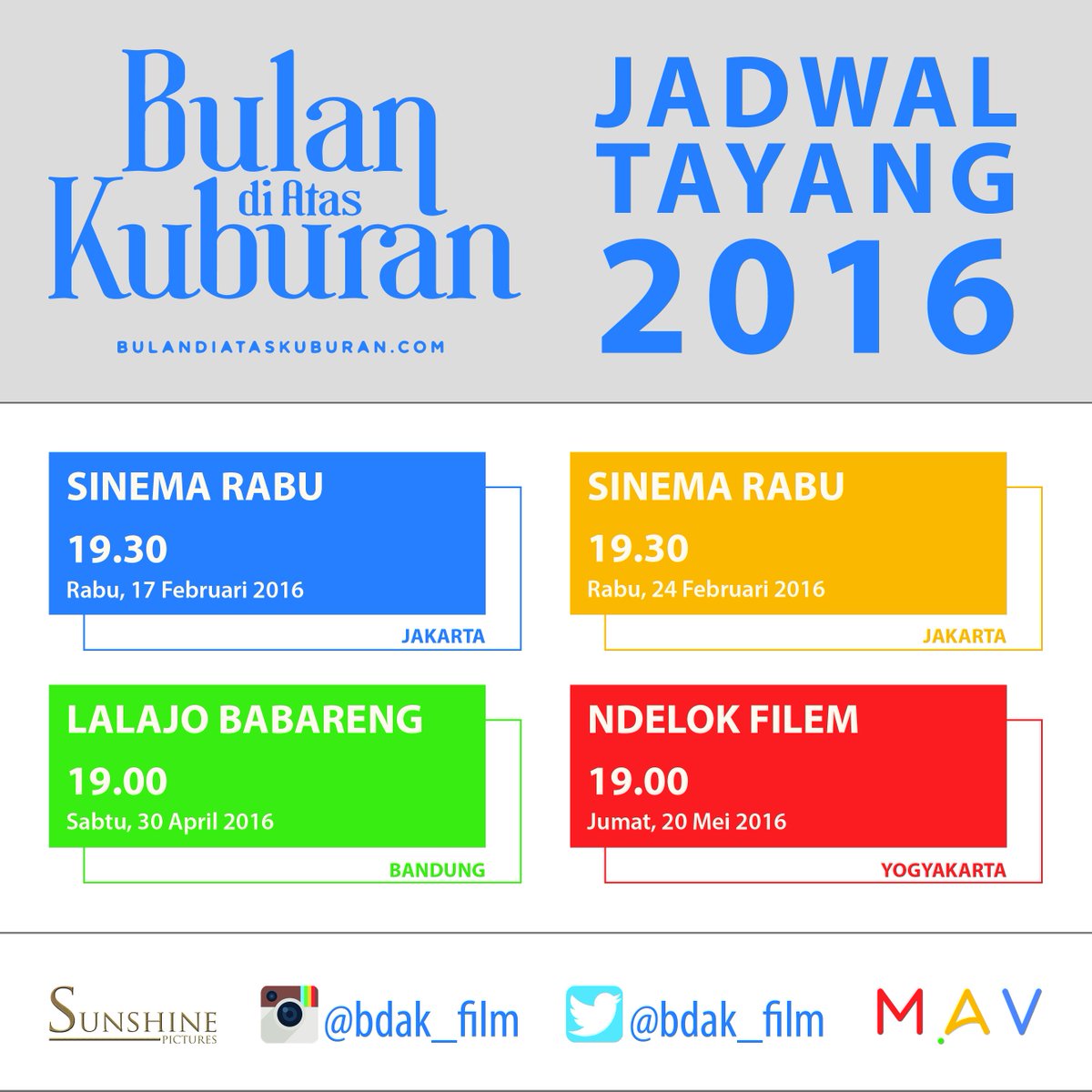 Mari Tonton Film "Bulan di Atas Kuburan" di:
<a href="/sinemarabu/">Sinema Rabu</a> <a href="/lalajobabareng/">Lalajo Babarengan</a> <a href="/ndelokfilem/">Ndelok Filem</a>