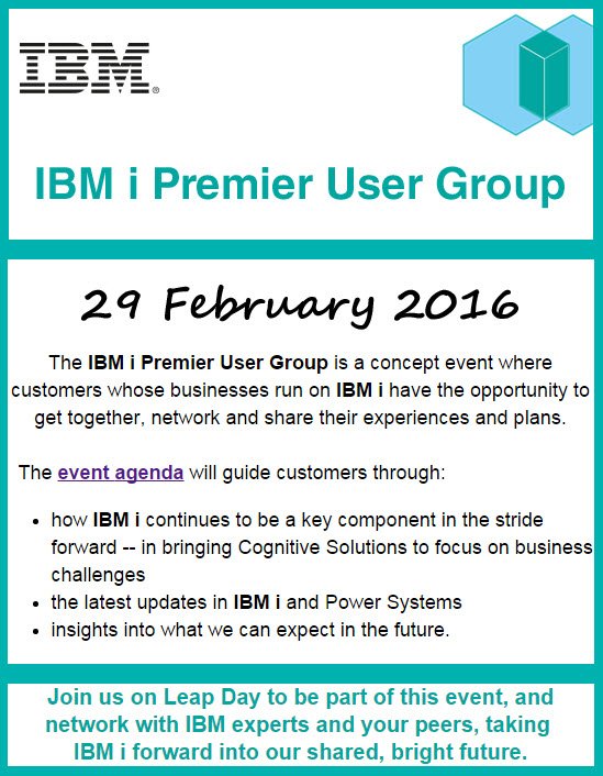 D_Spurway's tweet photo. Final places at our #iPUG event for #IBMi customers on #LeapDay. Free lunch! Register here: https://t.co/bvBRlMKouQ https://t.co/4vzeyALlHB