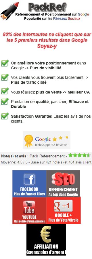 Faites confiance à packref.seopowa.com
#Référencement #Marketing #Achatdefan #AchatdeVue #SignauxSociaux ...