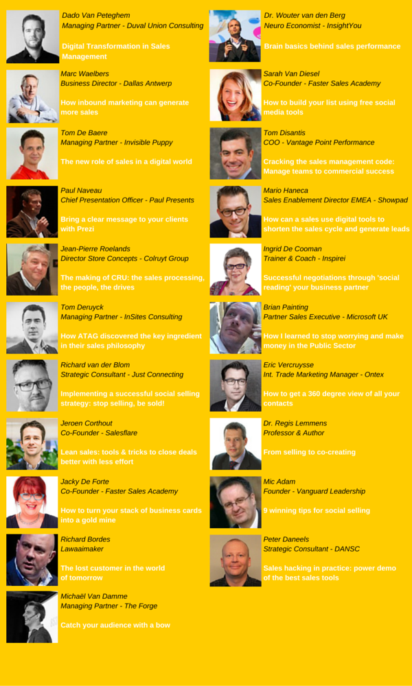 2 extra sprekers! Check Michaël Van Damme thesalessummit.be/schedule/catch… &amp; Eric Vercruysse thesalessummit.be/schedule/how-t… #TSS16