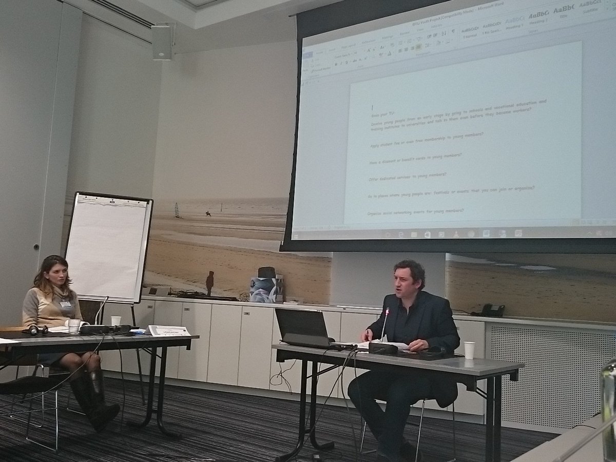 Back2OurFuture's tweet photo. Conor McDonald on recruiting young workers into trade unions, asking for feedback from the floor on project booklet https://t.co/to8b1P4d5P