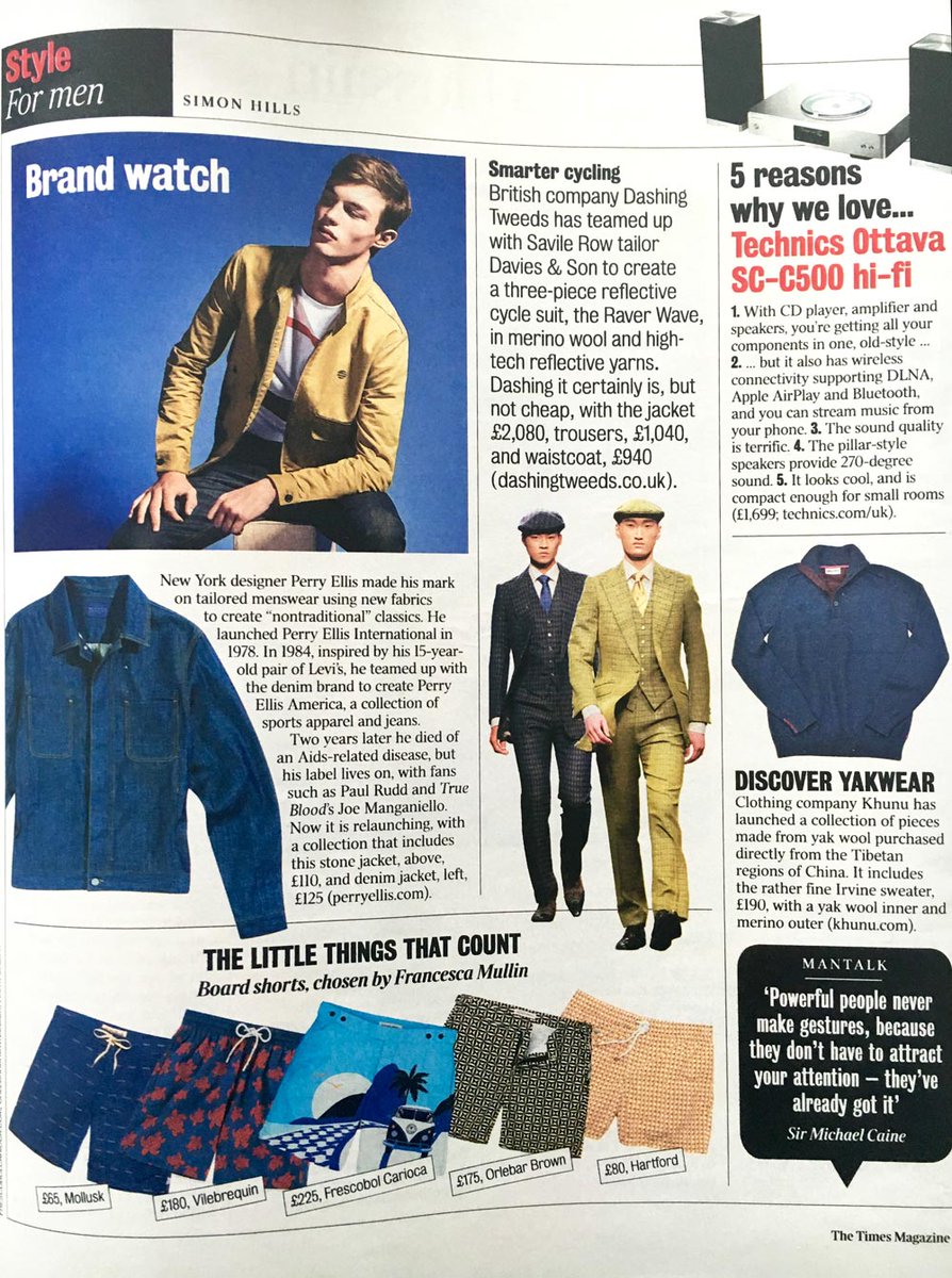 dashingtweeds's tweet photo. Thank you @TimesMagazine for featuring #DashingTweeds on the latest #BrandWatch. #Tailoring #Lumatwill #Suits https://t.co/UNKFjlM0V9