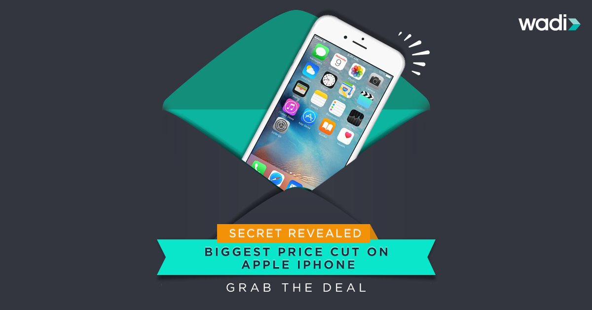 wadi's tweet photo. The jaw-dropping deal of the day! Biggest price cut on #Apple #iPhone. Hurry..!!
Buy now: https://t.co/pBQMCs3Kdf https://t.co/FVg0kDA2a4
