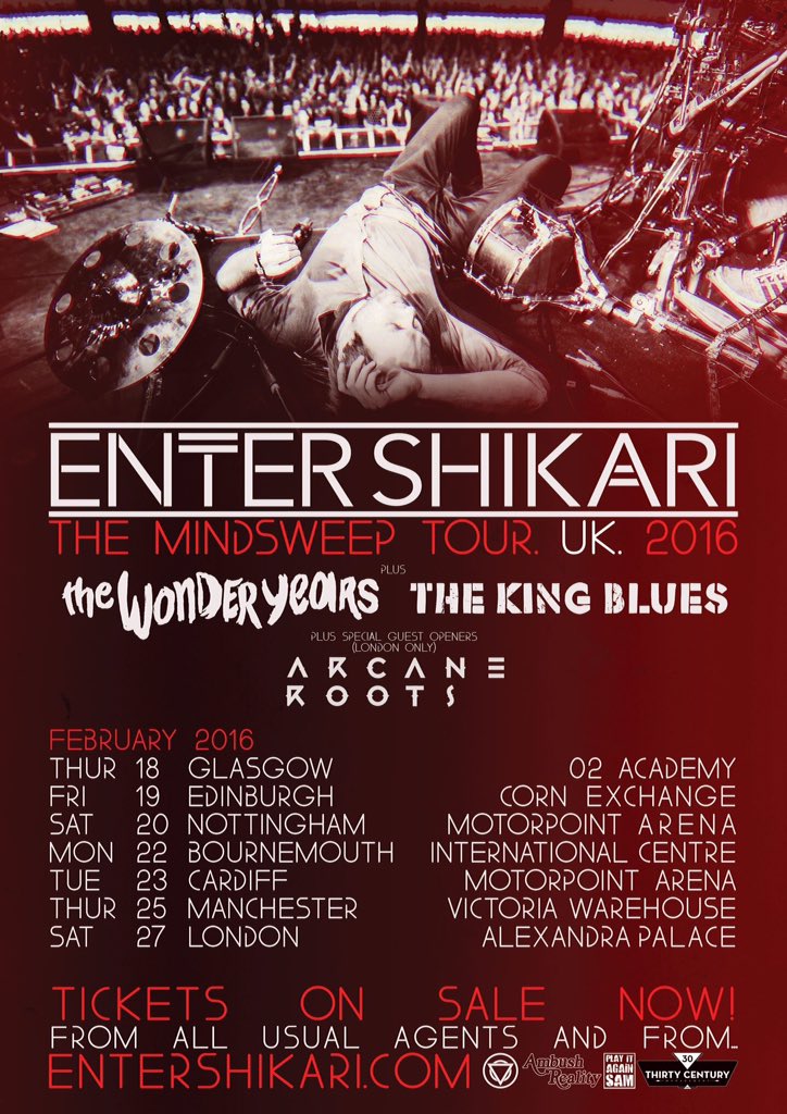 ArcaneRoots's tweet photo. We open for @ENTERSHIKARI at Alexandra Palace on the 27th. Great band and great guys, super excited for this one. https://t.co/MIbojiOZND