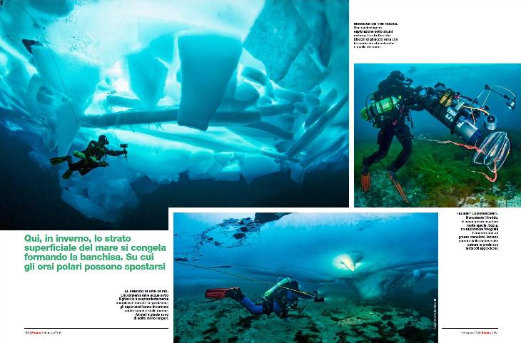 ZeppelinGeo's tweet photo. L'#expédition Under The Pole à l'honneur dans un beau 6 pages dans le mag #Focus en Italie. Bravo à Santucci Lucas https://t.co/0z3VTtPAB3