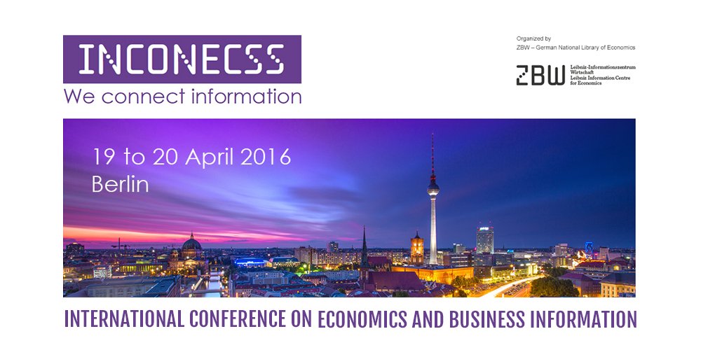 ZBW_news's tweet image. Jetzt anmelden: #Inconecss - International Conference on Economics and Business Information:inconecss.eu