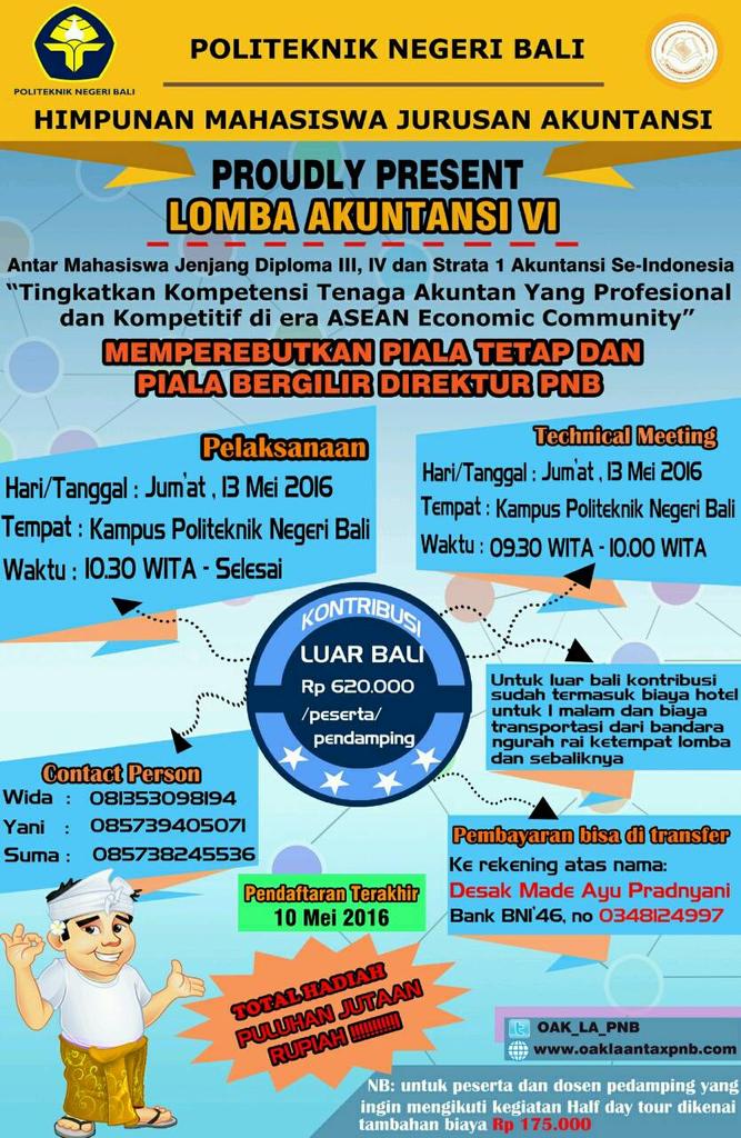 neracapolmed's tweet photo. Kesempatan emas nih buat kita! Ayo buruan daftarkan diri kamu @AK_polmed @hmps_banking @AKPPOLMED https://t.co/2KPPGYWrTs