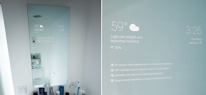 fadouce's tweet photo. Un ingénieur de Google créé le miroir connecté qui vs dit tout. Miroir.. !  @EmanuelPhilippi https://t.co/H8bKT7l12h https://t.co/VwR1eA3xij