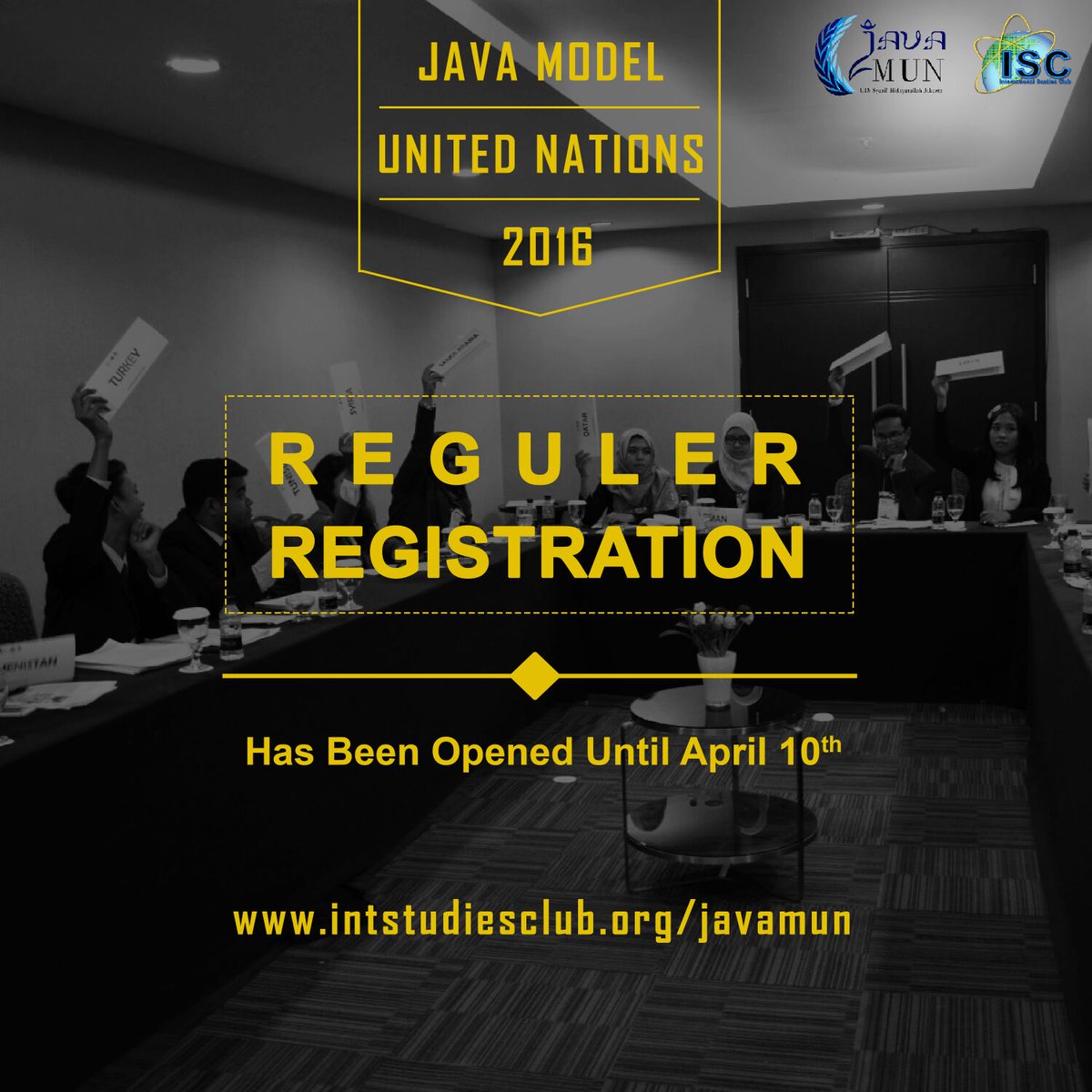 JavaMUN's tweet photo. We are beyond excited to welcome you in Java Model United Nations 2016!

#MUN #JAVAMUN #BeBoldBeGold https://t.co/QTPQnBN9gw