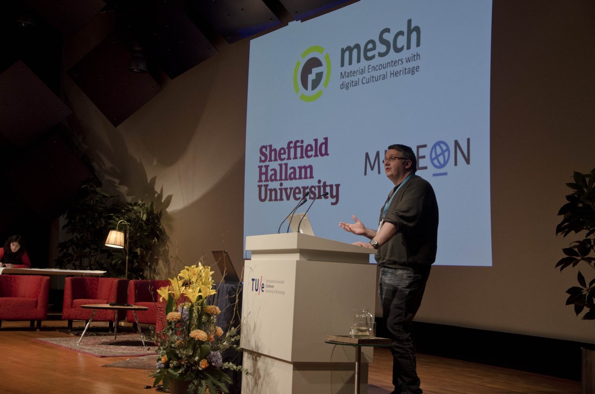 CarolineClaisse's tweet photo. @marktmarshall presenting @meschproject @Museon #TEI16 with #meschproject team @DanielaPetrell1 @n_dulake https://t.co/8CB5hifW9u