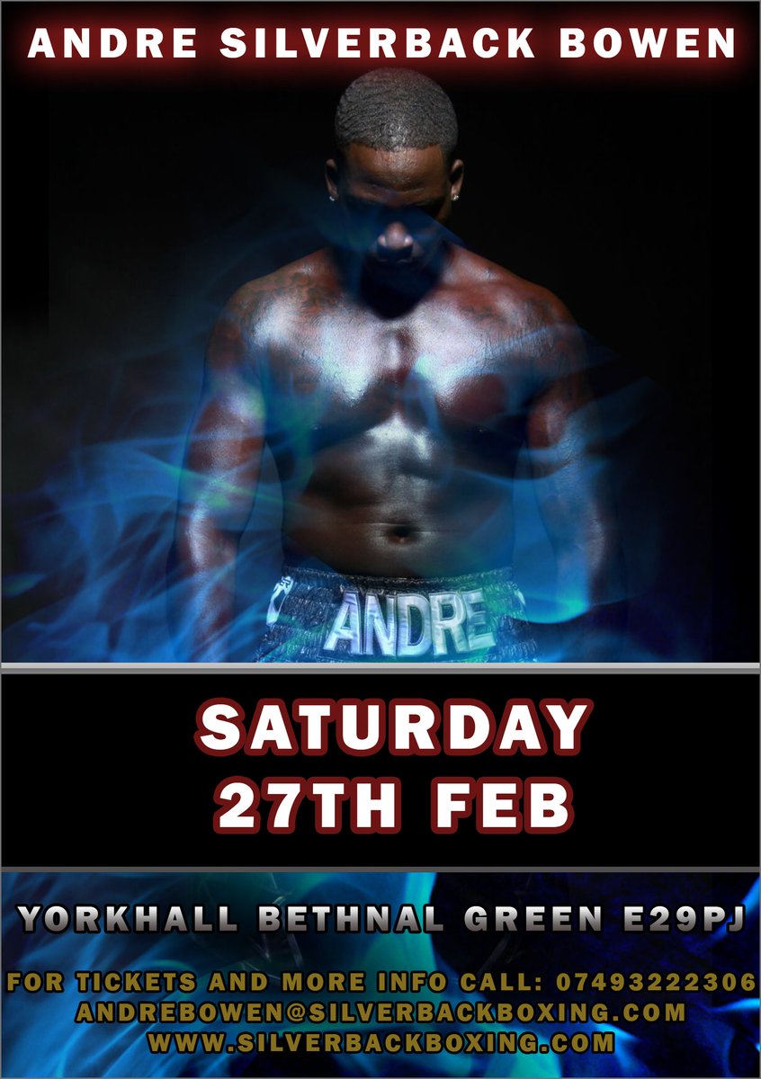 SilverbackBoxin's tweet photo. 11days till my big fight at the York Hall. 
Call 07493222306 and get yours TODAY.
#TeamSilverback #Boxing #Repost https://t.co/1e9AmM5fh3