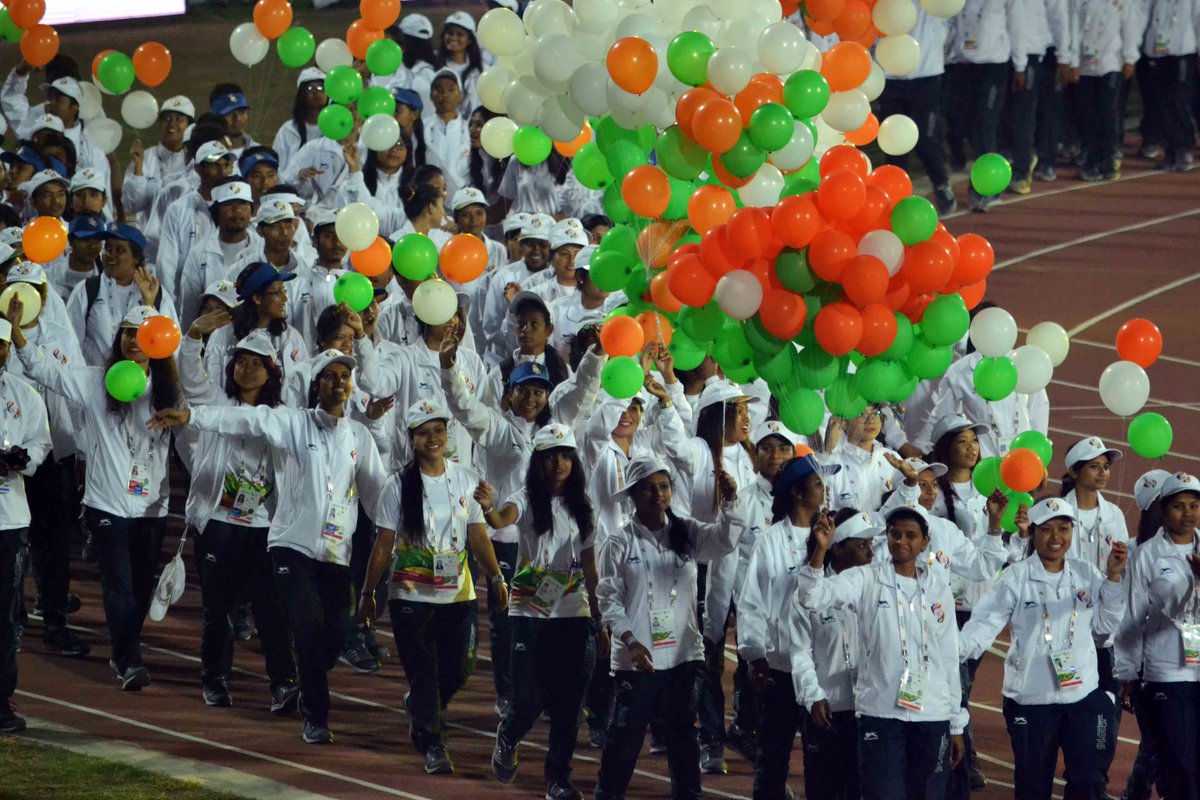 ddsportschannel's tweet photo. Colors of #India at #South Asian Games. India has won 188 Gold and total of 308 Medals. https://t.co/Rt29qr80Zu