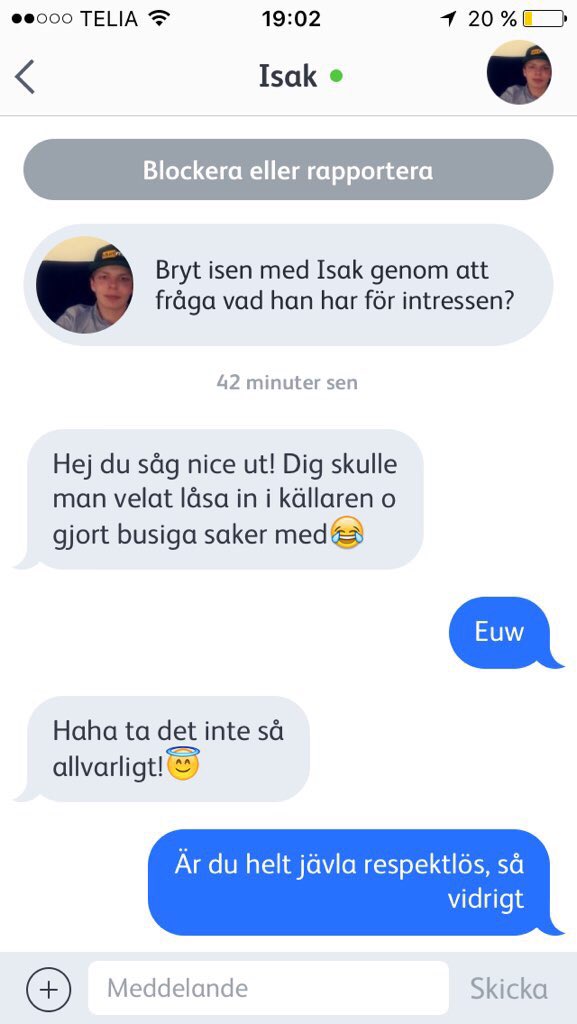 snubbarna's tweet photo. "Ta det inte så allvarligt"
"Lugna ner dig"
"Det var ett vad med en kompis"
"Förlåt...typ"

Pure textbook. https://t.co/HGofS5A9RC