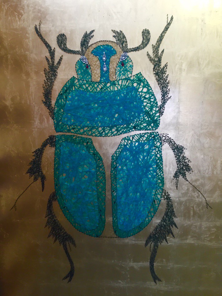 #StudioMohair has officially started! Mohair-embroidered scarab beetle.