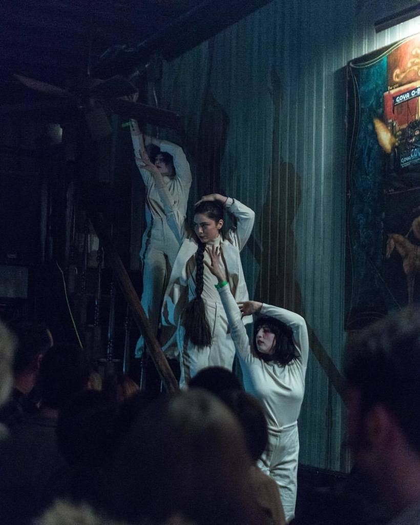 The <a href="/jennifervanilla/">Jennifer Vanilla</a> #dancers “steppin’ up” their game. (at Union Pool)