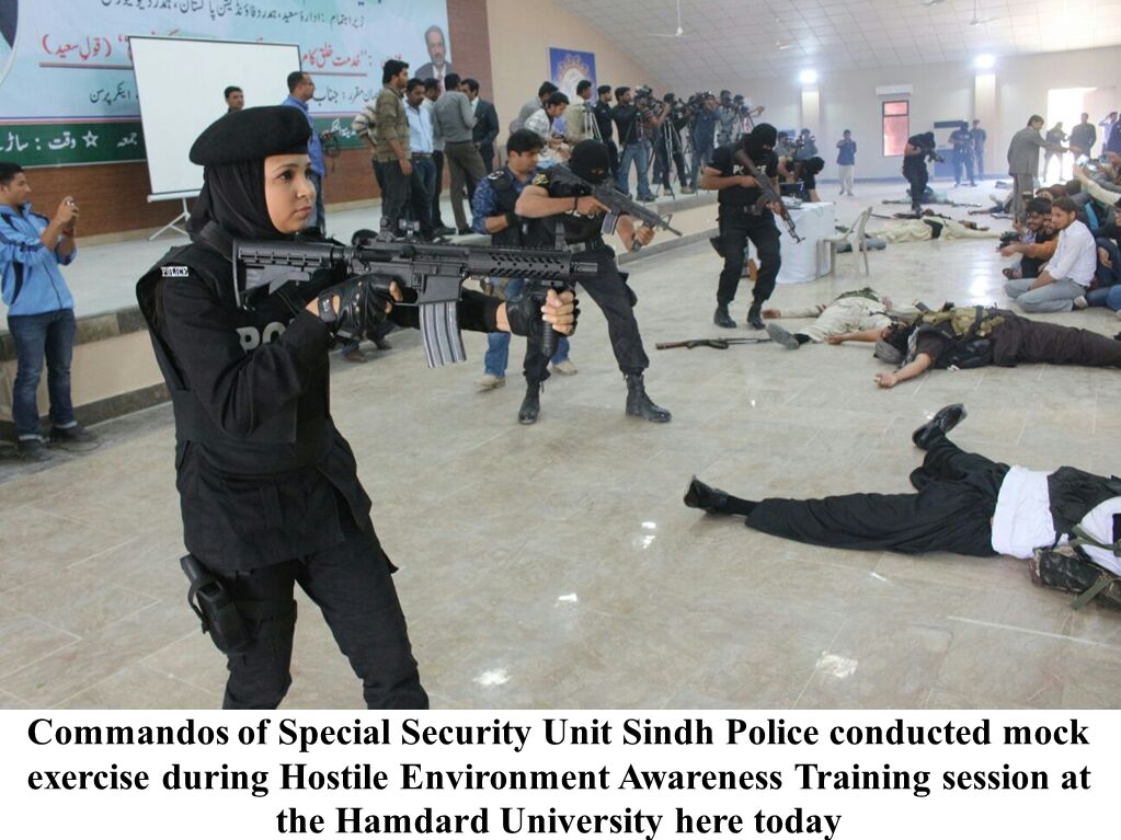kiranaftabkhann's tweet image. #SpecialSecurityUnit  Organisation Hostile Environment Awareness Training Program at #HamdardUniversity