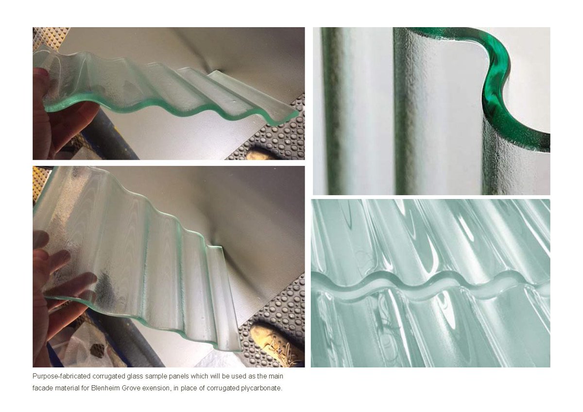 Crinkly Glass! We have changed the polycarbonate to corrugated glass on Blenheim Grove: goo.gl/UXPoiC