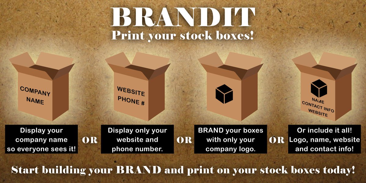 PKGING's tweet photo. Let us help you build your #BRAND! We have HUGE discounts on printing services for stock boxes! Contact us today! https://t.co/yJTMqK6IiI