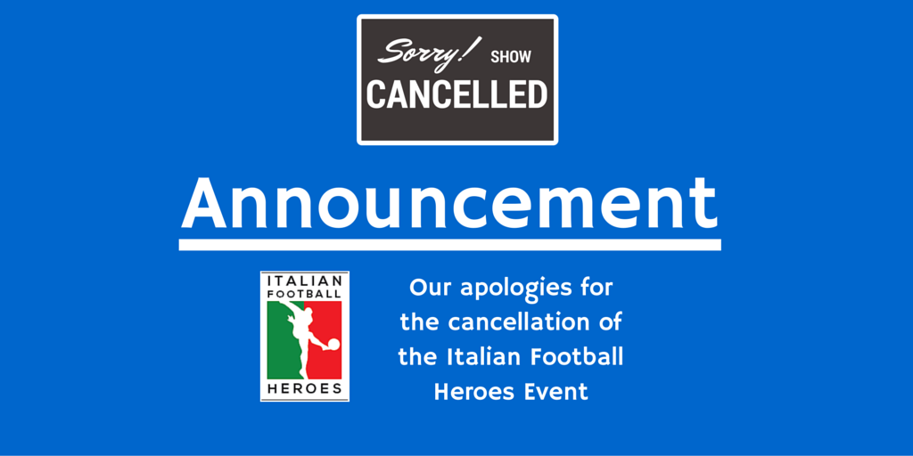 ItalianFH's tweet photo. #ItalianFH Event has been CANCELLED. Current ticketholders will be fully refunded via Ticketmaster https://t.co/kHFrDlBm9C