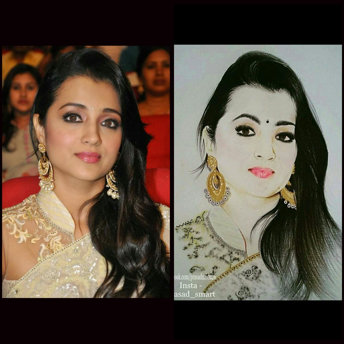 santoobaboosh's tweet photo. Every beautiful girl can be a heroine but every heroine can't be Trisha 💛 #fanart for @trishtrashers 😍😘 https://t.co/8gc9qjAiVY