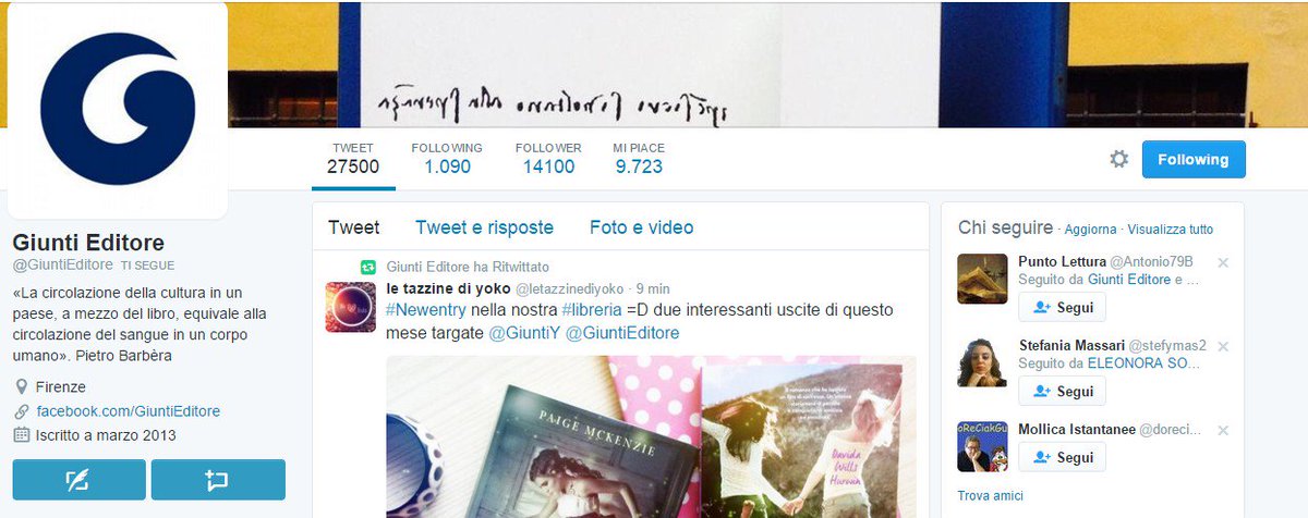 Grazie ai nostri follower! A breve chiudiamo questo account. Seguici su <a href="/GiuntiEditore/">Giunti Editore</a>! x.com/GiuntiEditore
