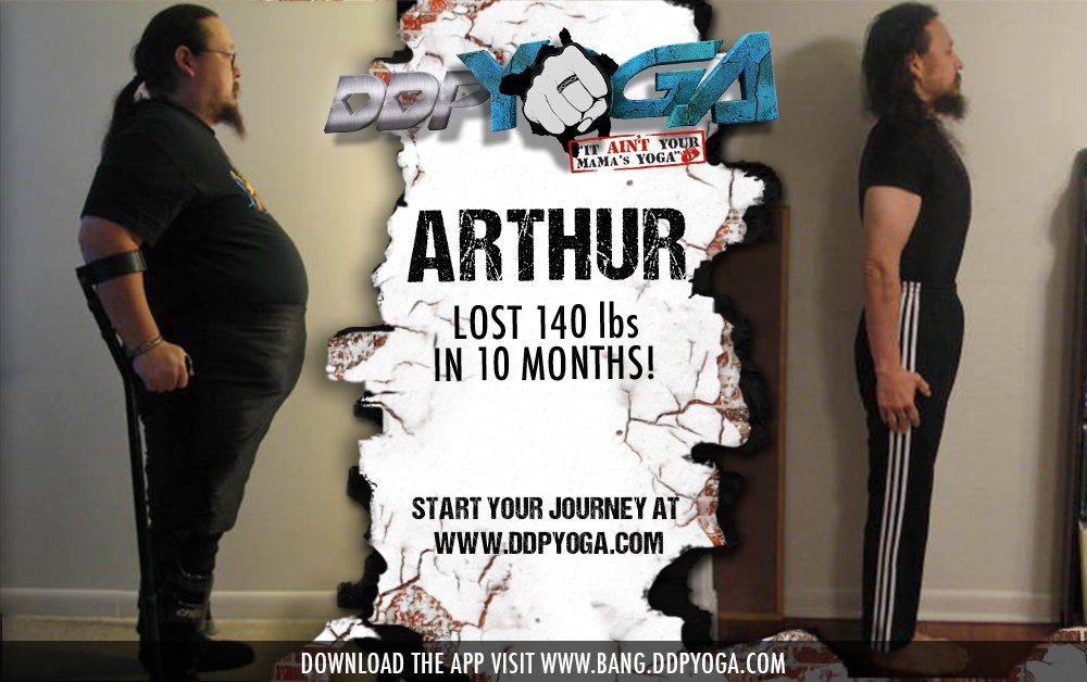 DDPYoga's tweet photo. #TransformationTuesday-Let's go back where it all started &amp; look at one of the BEST transformations, #ArthurBoorman https://t.co/muulvqTRLA