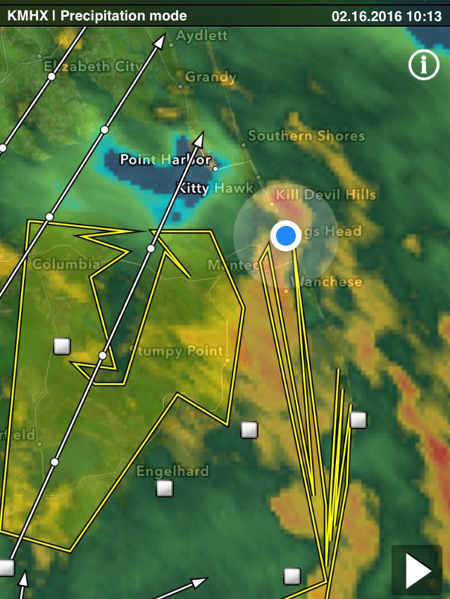 obxparasail's tweet photo. Northern #OuterBanks radar #obxwx #ncwx #encwx #NorthCarolina weather 26° on Sunday thunderstorm warnings today #OBX https://t.co/hXEvnaYc3A
