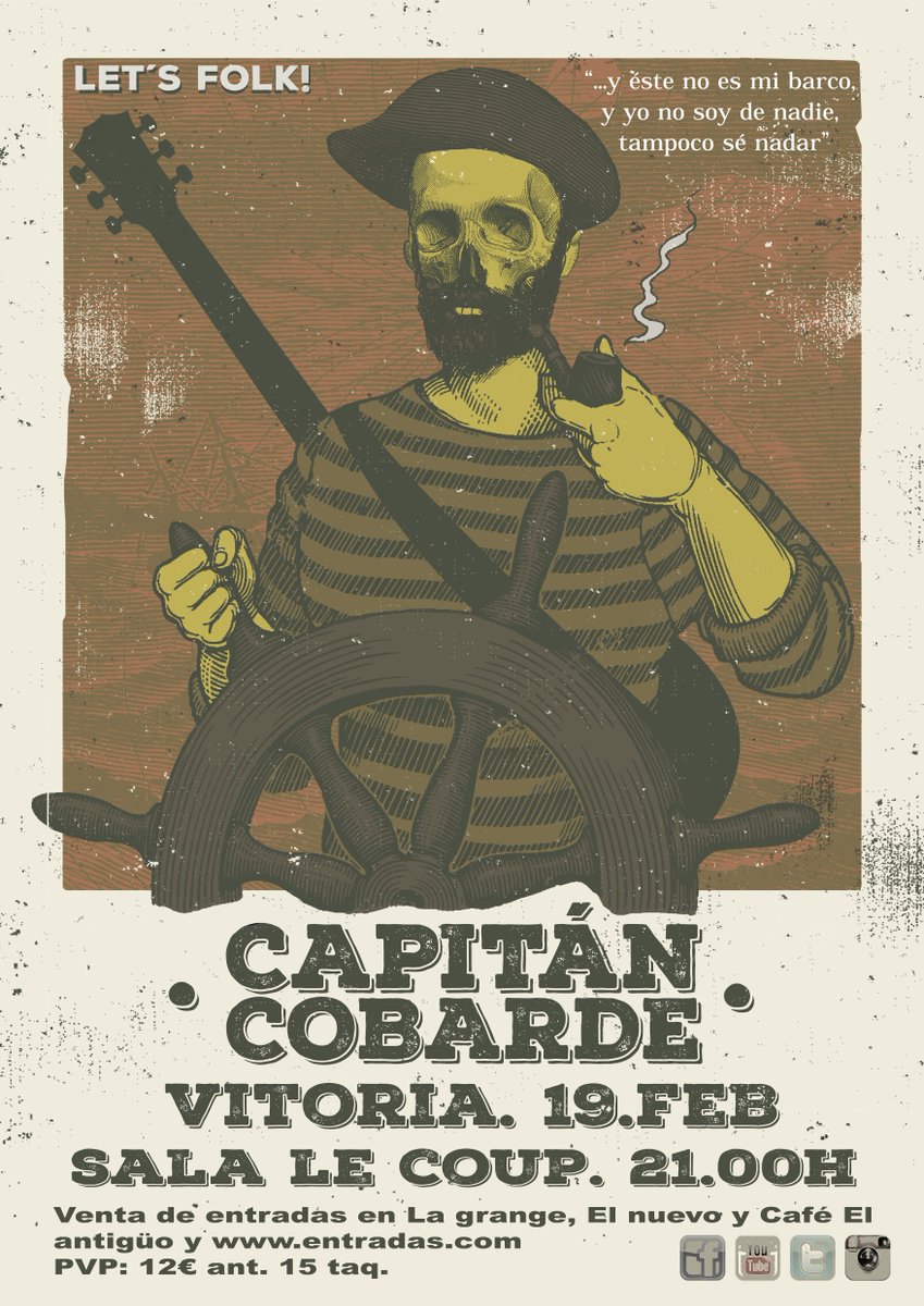 Este viernes 19 ALBERTUCHO "Capitán Cobarde" a las 21h en sala Le Coup.

👉Compra online: entradas.com/Entradas-capit…