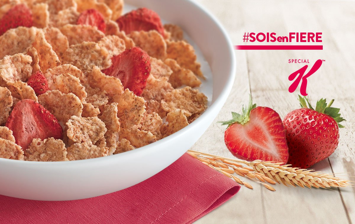 SpecialK_Ca_FR's tweet photo. Des céréales faites de savoureux grains entiers. De vraies fraises. Ces céréales, on les déguste à pleine cuillerée. https://t.co/rPMfqp9JgJ