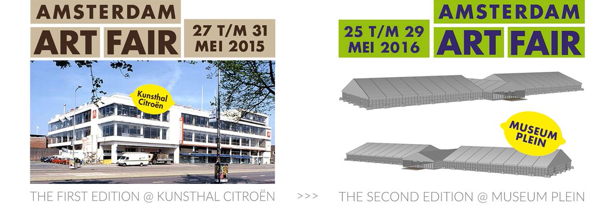 Amsterdam Art Fair 2016 will be at the Museum Plein.
To stay informed >>> amsterdamartfair.nl