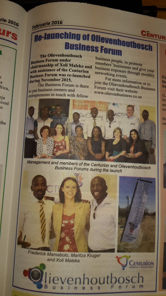 NMS_Training's tweet image. Maritza made the paper for the Olievenhoutbosh business forum launch with  @XoliMaleko